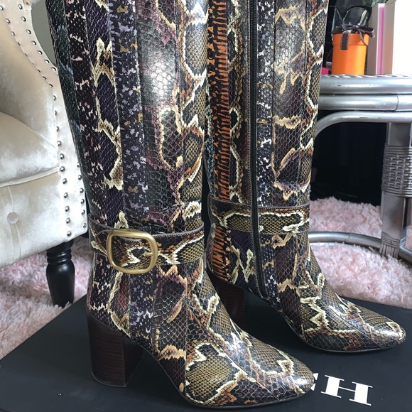 coach snakeskin boots